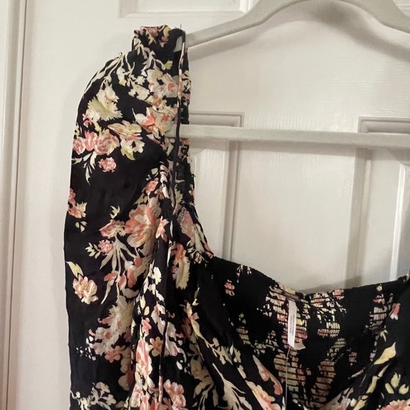 New Free People Hilary Printed Top Black Combo Size Medium - Picture 6 of 15